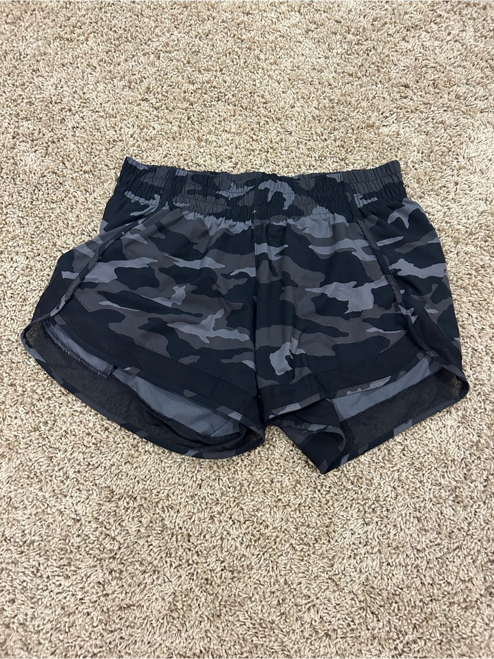 Camo Athleta Running Shorts - Black & Gray